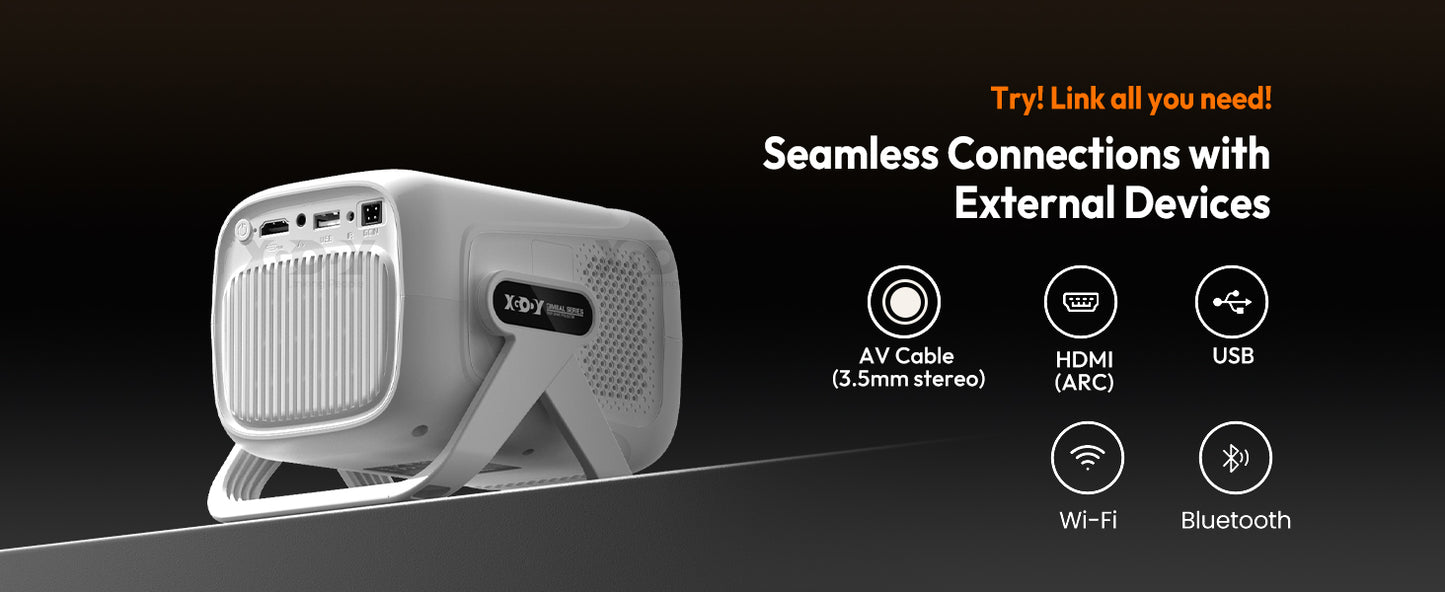 XGODY 1080P Smart Projector | Official Netflix, 440 ANSI, Auto Focus & Keystone