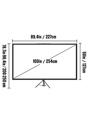 110" Portable Tripod Projector Screen | 4K HD &amp; 160° Viewing Angle