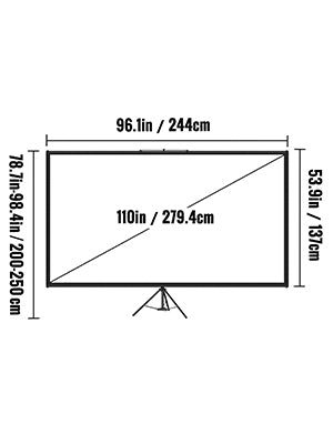 110" Portable Tripod Projector Screen | 4K HD &amp; 160° Viewing Angle