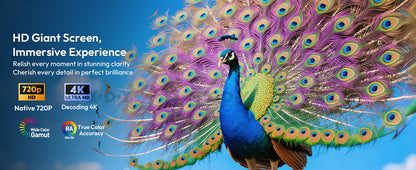 XGODY Gimbal 3S Short-Throw Projector | 720P HD, 250 ANSI Lumens, Android 11 with WiFi 6