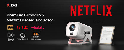 XGODY 1080P Smart Projector | Official Netflix, 440 ANSI, Auto Focus & Keystone